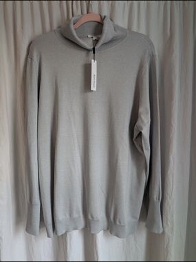 Chico's Silver Metallic Lurex Turtleneck Sweater